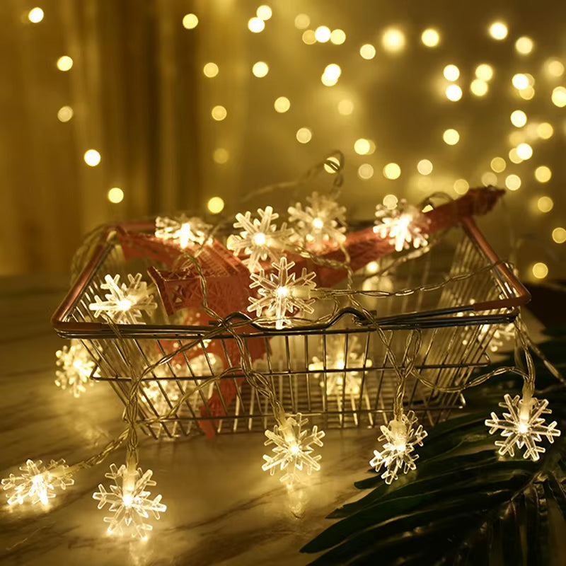 Snowflake LED Light Merry Christmas Tree Decoration for Home Garland Wreath Ornament Table Decor 2020 Navidad Xmas Gift New Year