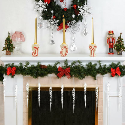 10Pcs Christmas Tree Hanging Pendants Acrylic Ice Strip Snow Ceiling Xmas Ornaments New Year Christmas Decoration Home Decor